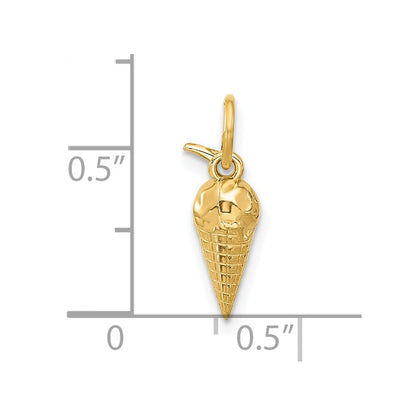 14K Gelbgold Fantasie Eis Cream Cone