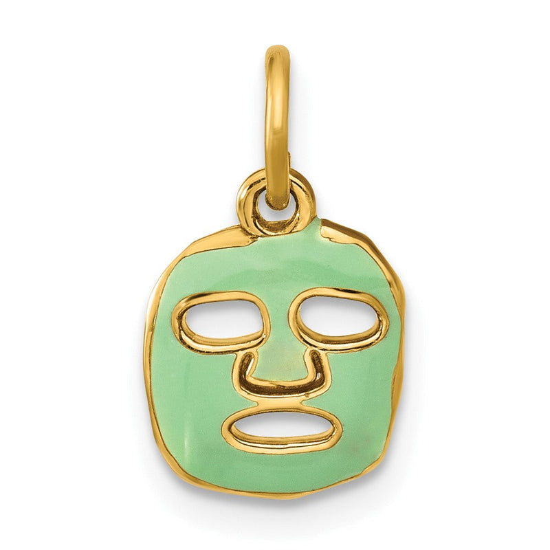 14K Gelbgold Fantasie Face Mask Charm