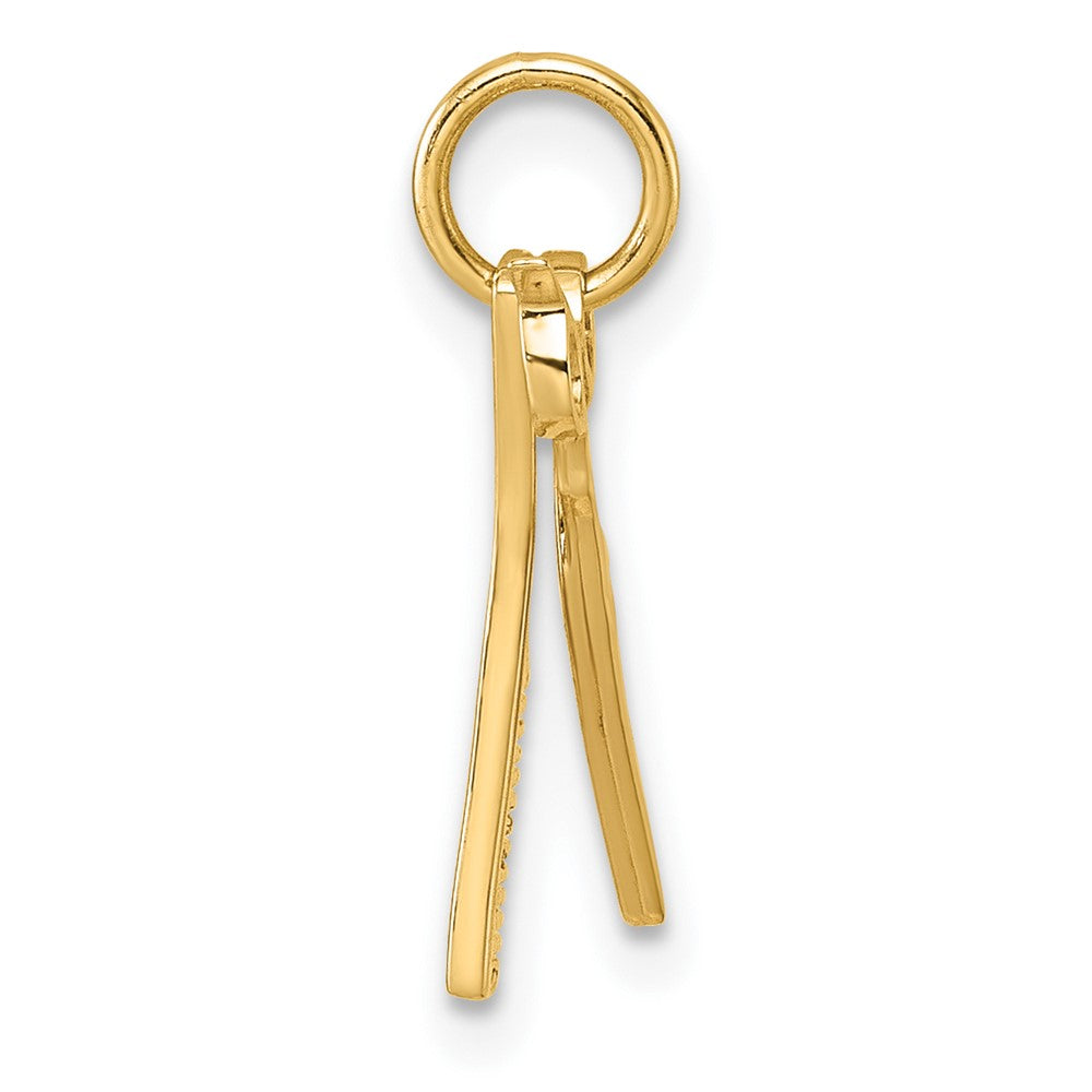 14K Gelbgold Fantasie Comb und Scissors Anhänger