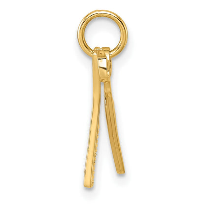 14K Gelbgold Fantasie Comb und Scissors Anhänger