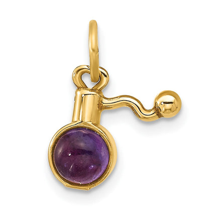 14K Gelbgold Fantasie Amethyst Cabochon Perfume Charm