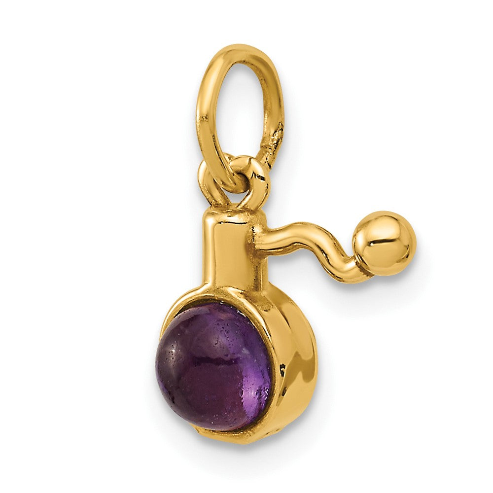 14K Gelbgold Fantasie Amethyst Cabochon Perfume Charm