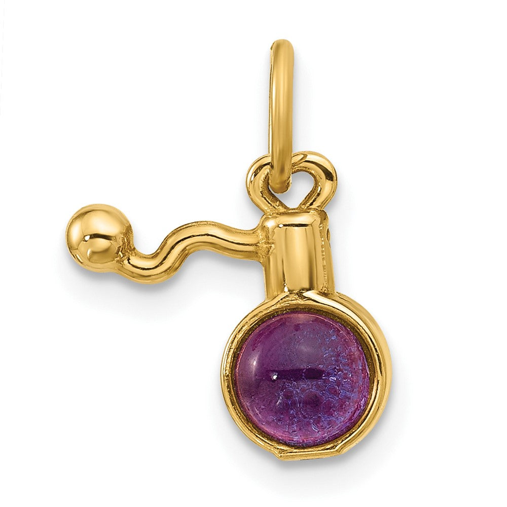 14K Gelbgold Fantasie Amethyst Cabochon Perfume Charm