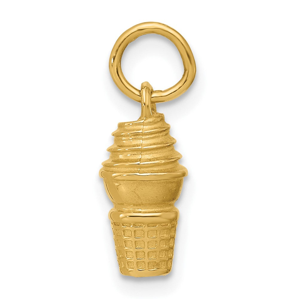14K Gelbgold Wirbel Eis Cream Cone Charm