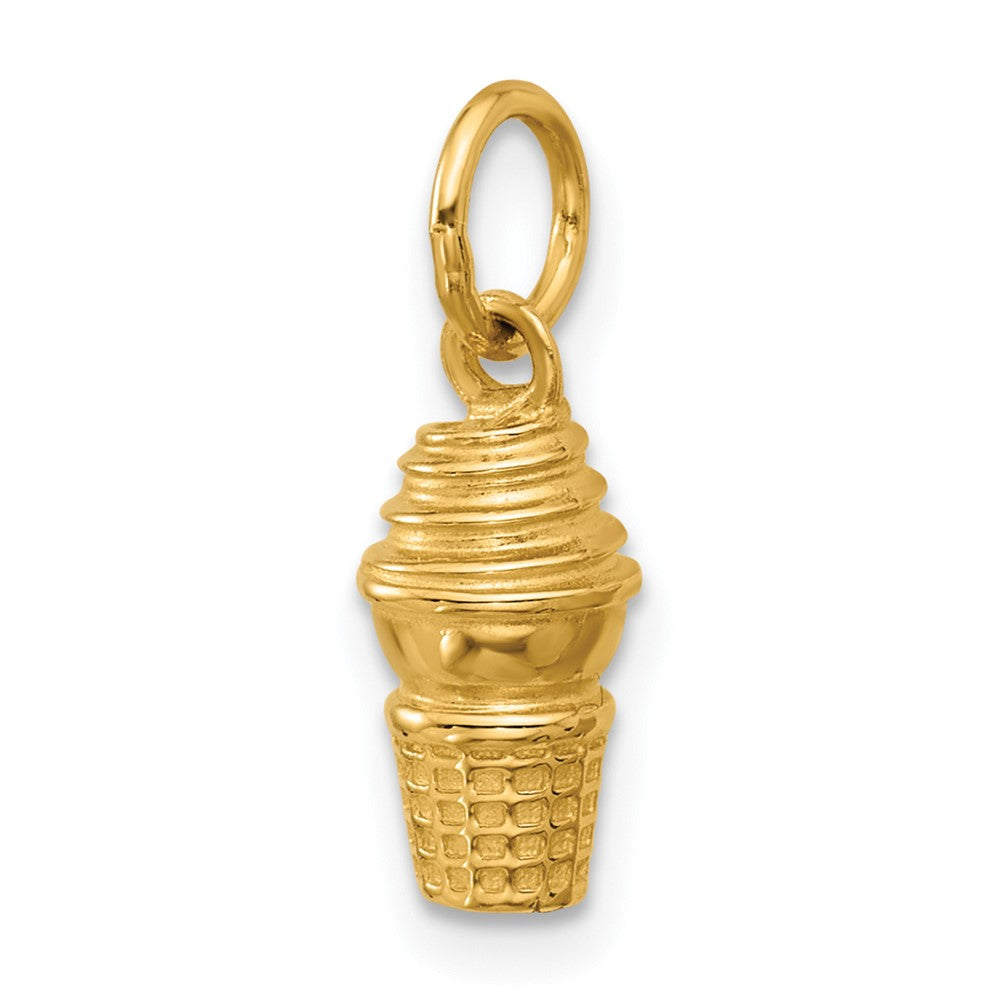 14K Gelbgold Wirbel Eis Cream Cone Charm