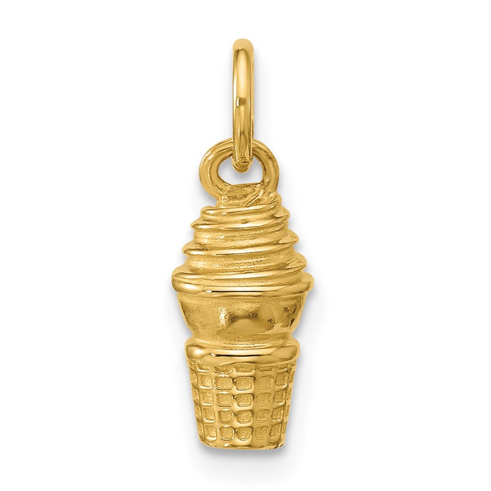 14K Gelbgold Wirbel Eis Cream Cone Charm