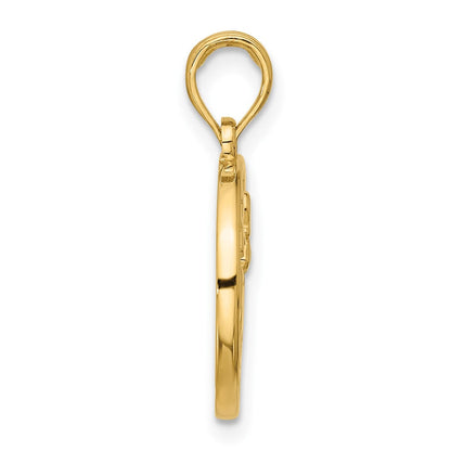 14K Gelbgold Poliert Rund Sagittarius Anhänger