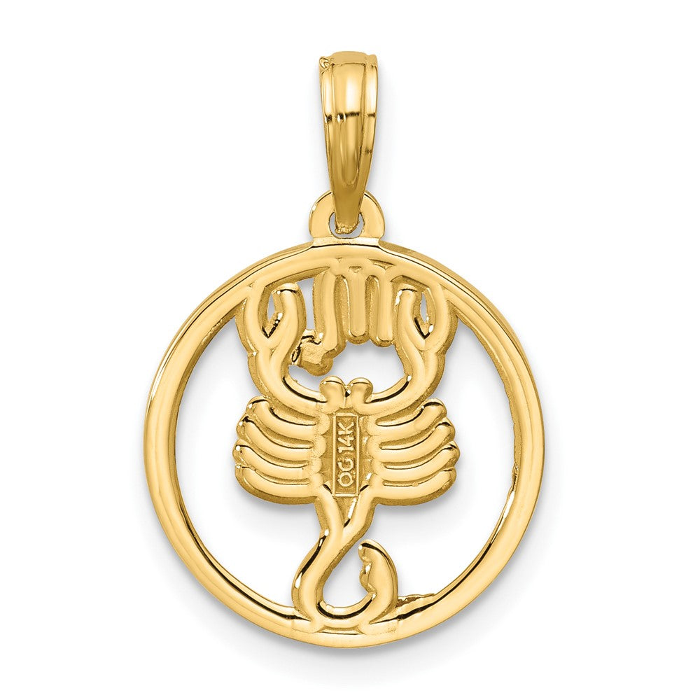 14K Gelbgold Poliert Rund Scorpio Anhänger