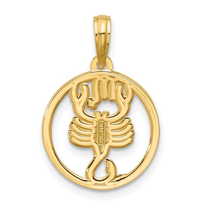 14K Gelbgold Poliert Rund Scorpio Anhänger