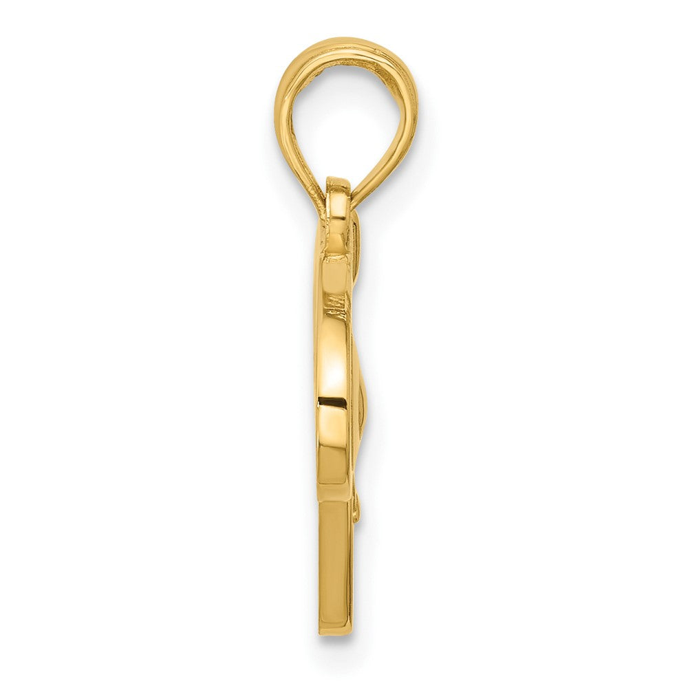 14K Gelbgold Poliert Blow Dryer und Curl Brush Anhänger
