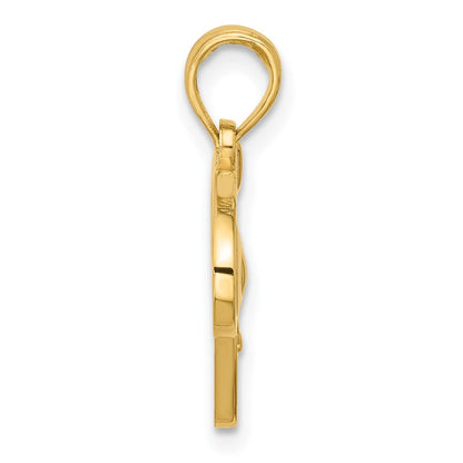 14K Gelbgold Poliert Blow Dryer und Curl Brush Anhänger