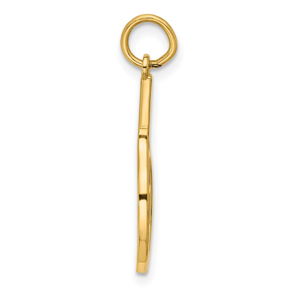 14K Gelbgold Poliert Tennis Racket Anhänger