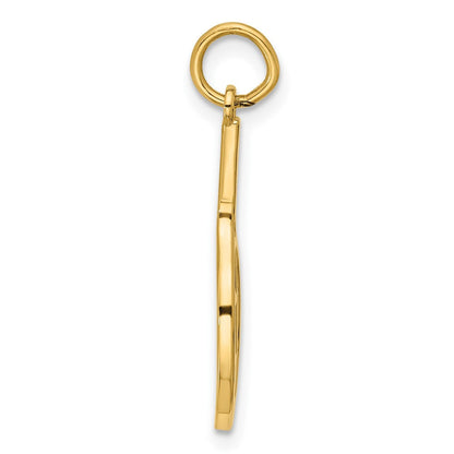 14K Gelbgold Poliert Tennis Racket Anhänger