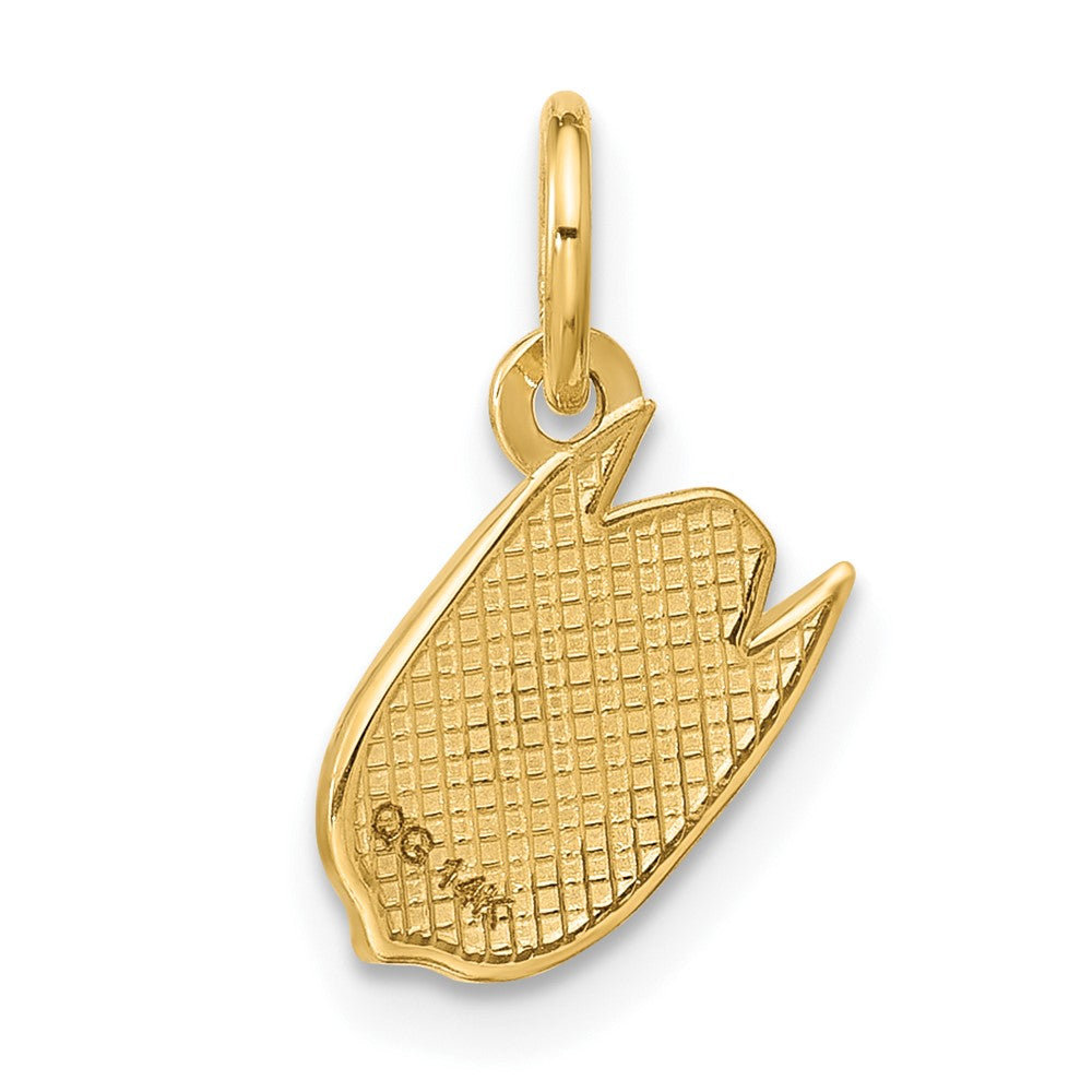 14K Gelbgold Poliert Emailliert Pistachio Anhänger