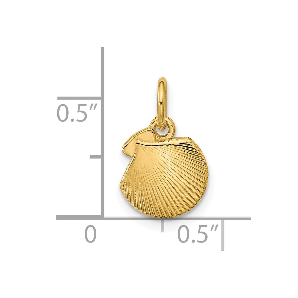 14K Gelbgold Poliert Strukturiert Seashell Anhänger