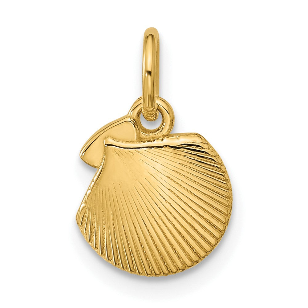 14K Gelbgold Poliert Strukturiert Seashell Anhänger