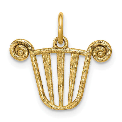 14K Gelbgold Poliert Lyre Anhänger