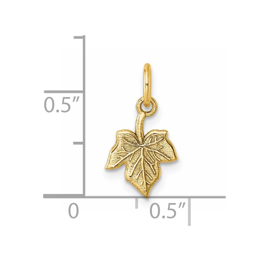 14K Gelbgold Poliert Blatt Anhänger