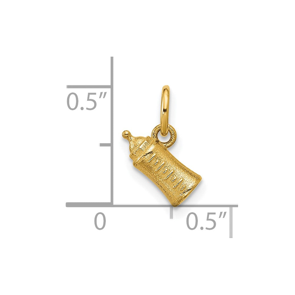 14K Gelbgold Poliert Baby Bottle Anhänger