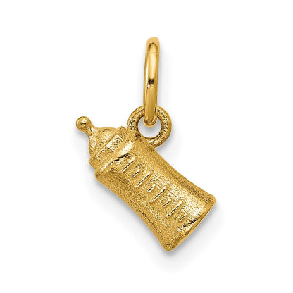 14K Gelbgold Poliert Baby Bottle Anhänger