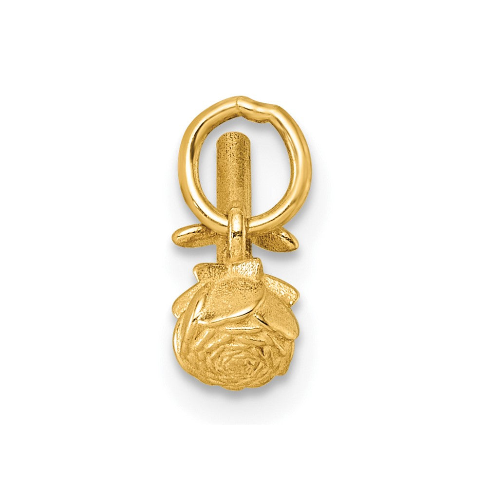 14K Gelbgold Poliert Rose Blume Anhänger