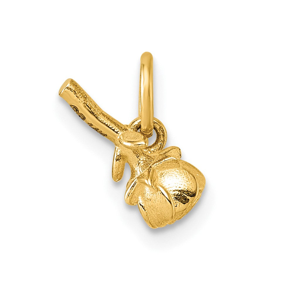 14K Gelbgold Poliert Rose Blume Anhänger