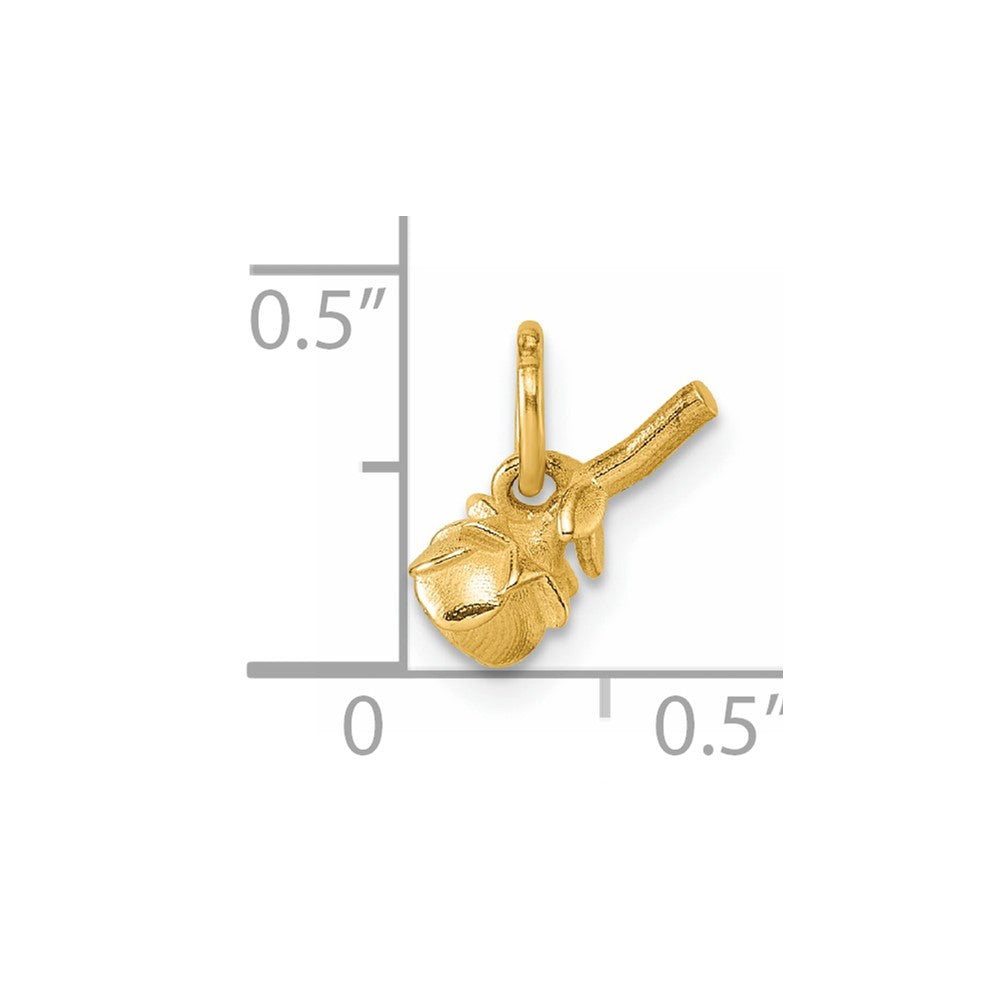 14K Gelbgold Poliert Rose Blume Anhänger