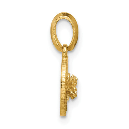 14K Gelbgold Poliert Lilie Pad Anhänger