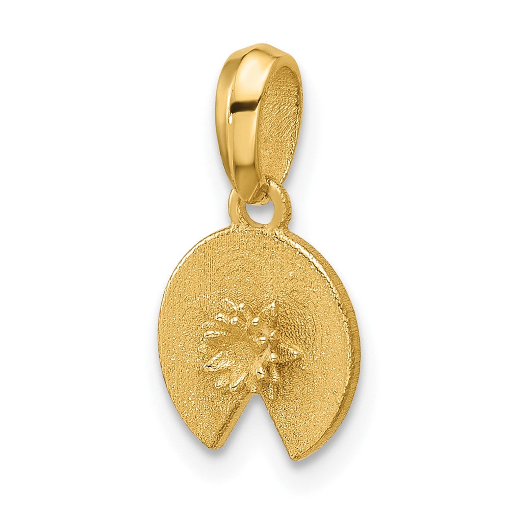 14K Gelbgold Poliert Lilie Pad Anhänger
