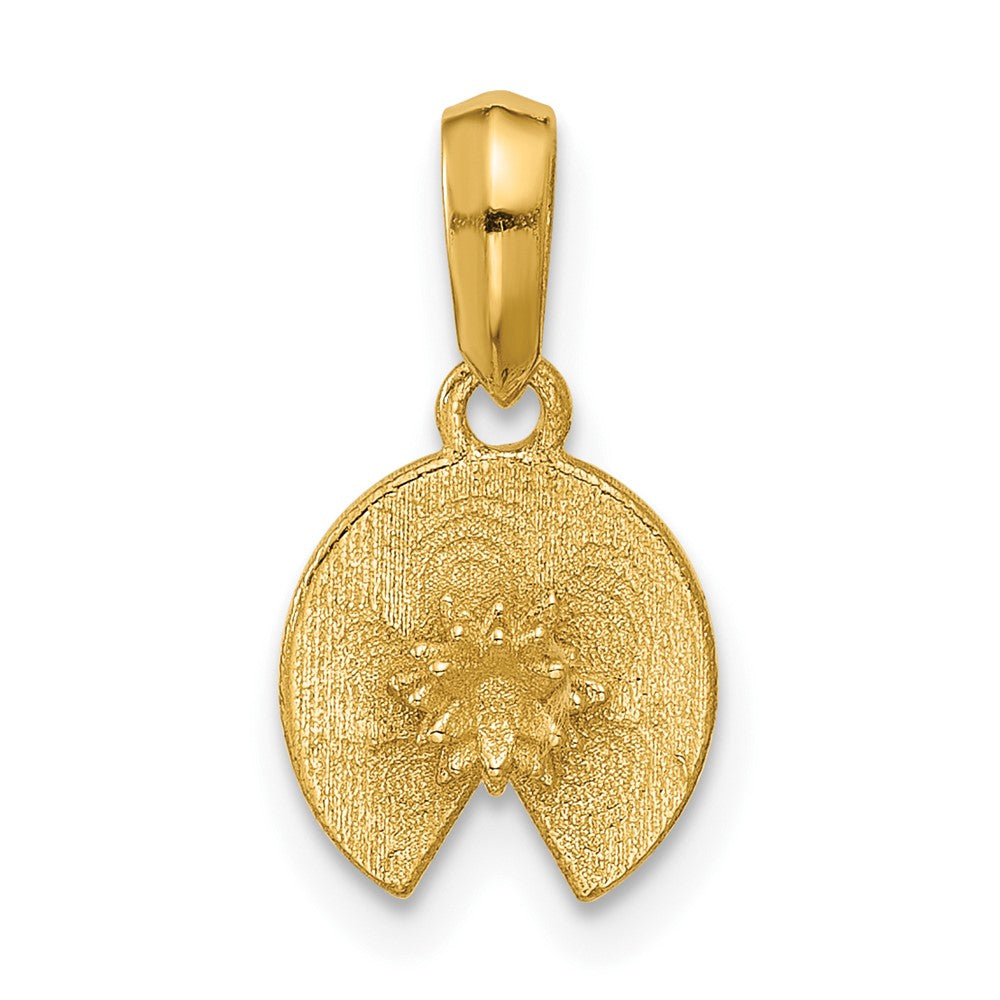 14K Gelbgold Poliert Lilie Pad Anhänger
