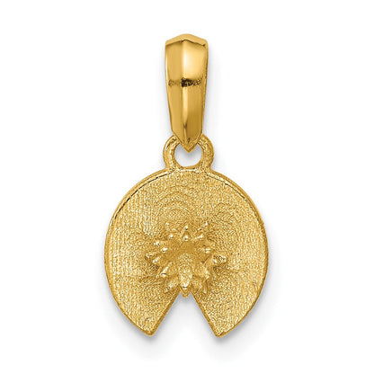 14K Gelbgold Poliert Lilie Pad Anhänger
