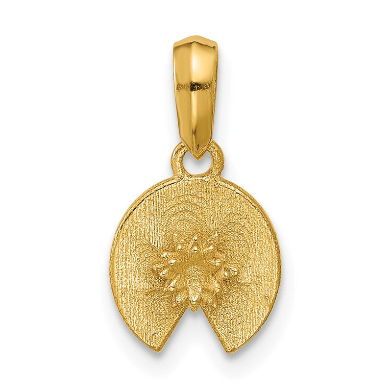 14K Gelbgold Poliert Lilie Pad Anhänger