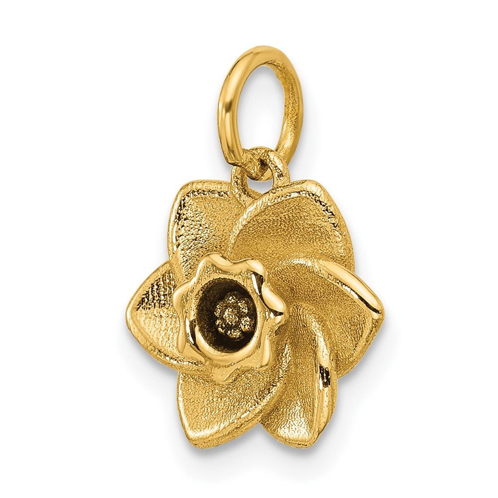 14K Gelbgold Poliert Daffodil Blume Anhänger