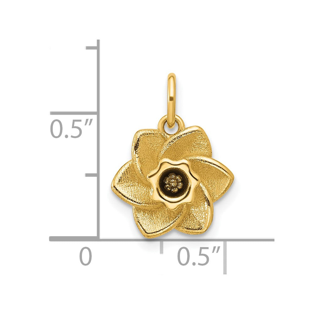 14K Gelbgold Poliert Daffodil Blume Anhänger