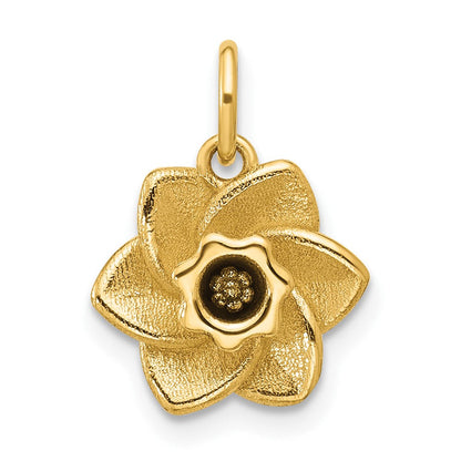 14K Gelbgold Poliert Daffodil Blume Anhänger