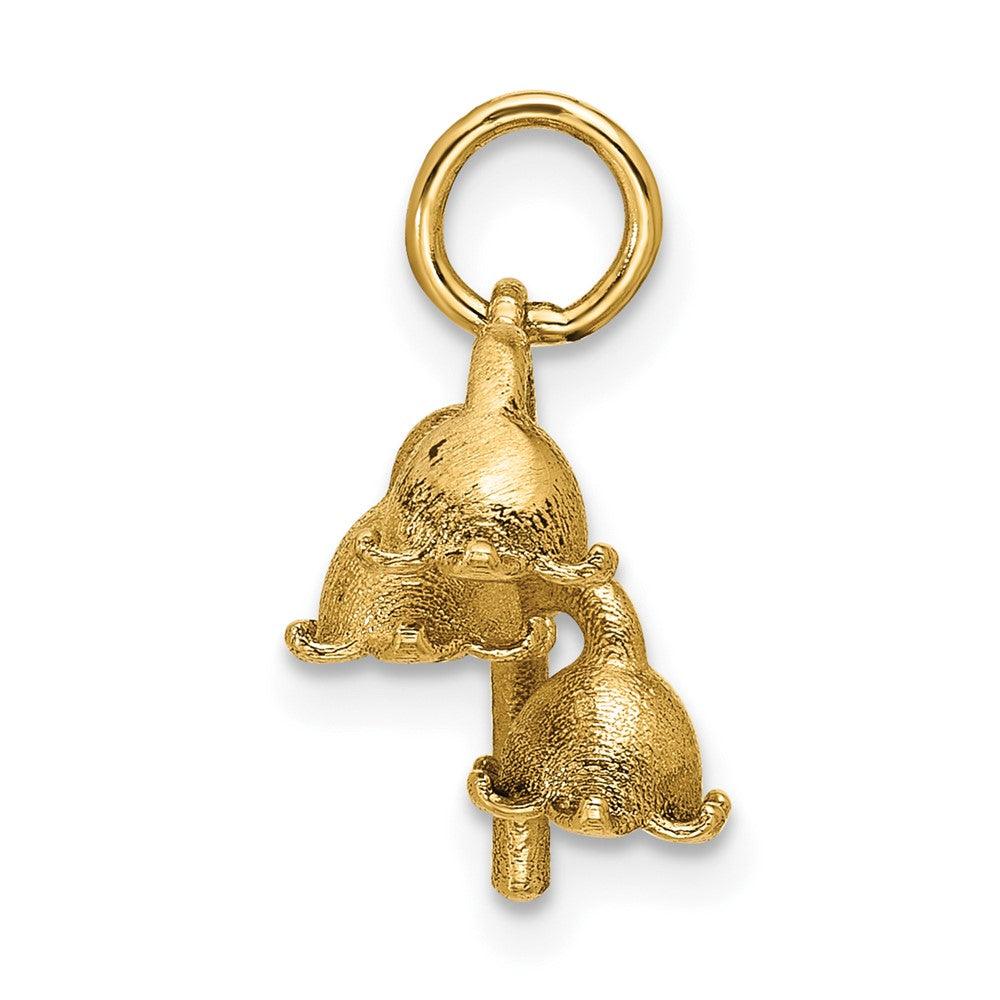 14K Gelbgold Poliert Lilie Of The Valley Anhänger