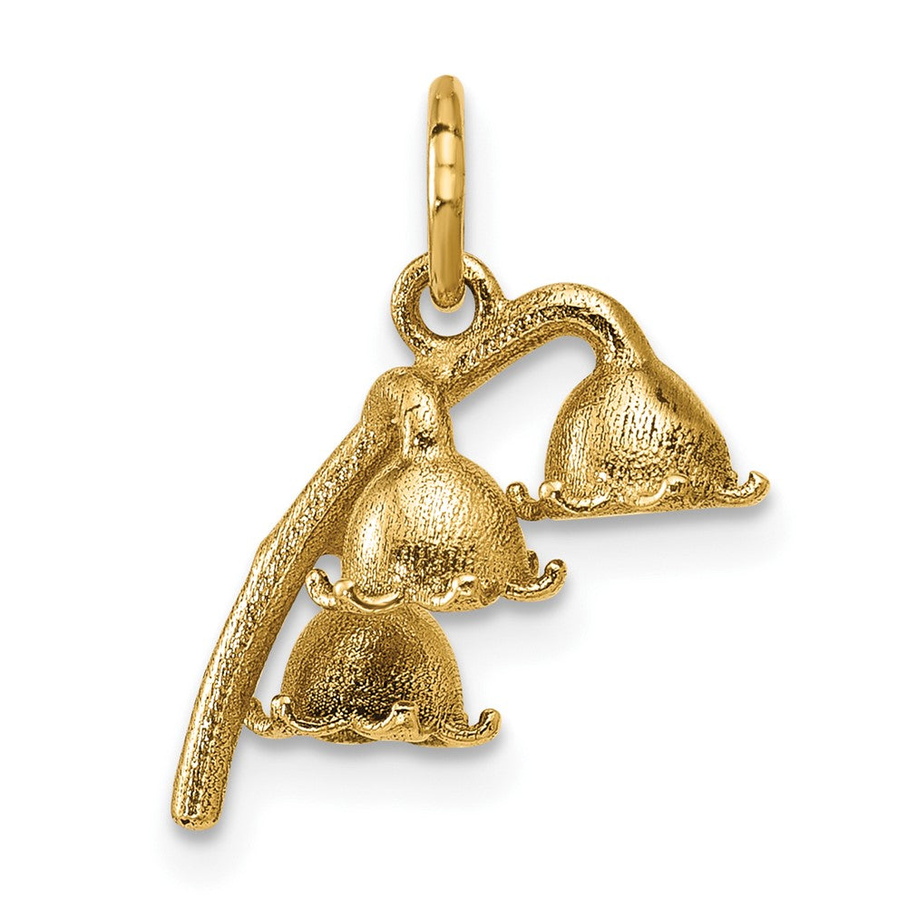 14K Gelbgold Poliert Lilie Of The Valley Anhänger
