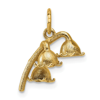 14K Gelbgold Poliert Lilie Of The Valley Anhänger