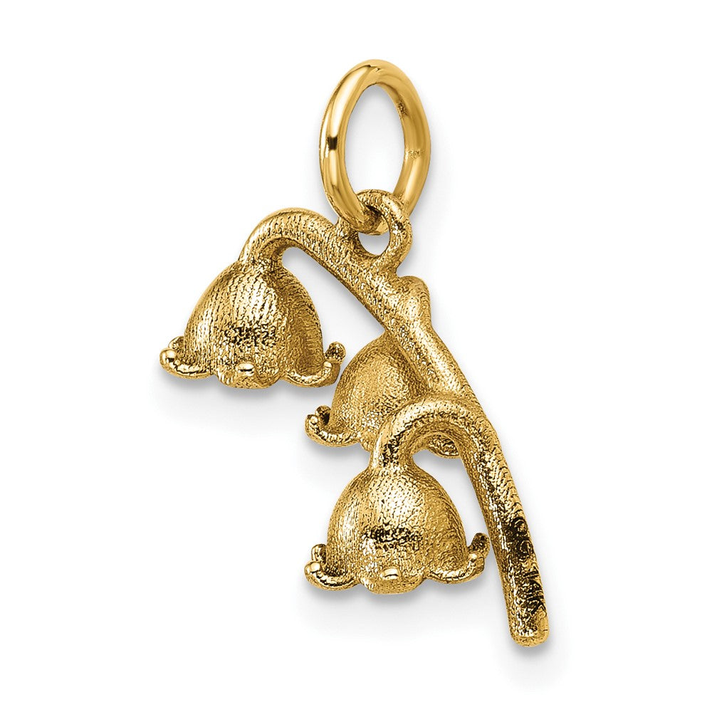 14K Gelbgold Poliert Lilie Of The Valley Anhänger