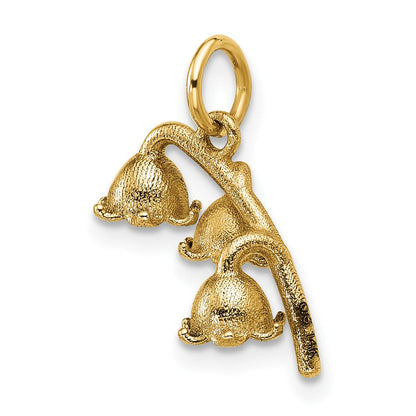 14K Gelbgold Poliert Lilie Of The Valley Anhänger
