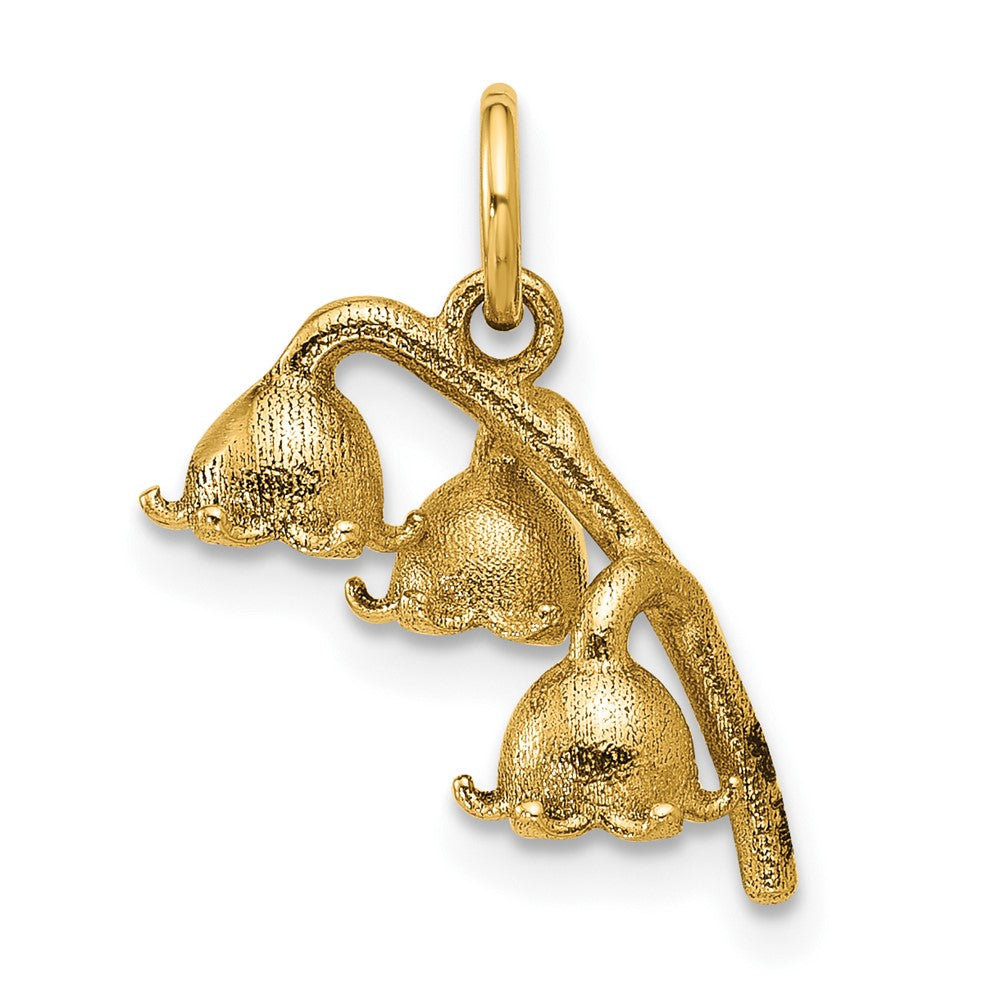14K Gelbgold Poliert Lilie Of The Valley Anhänger