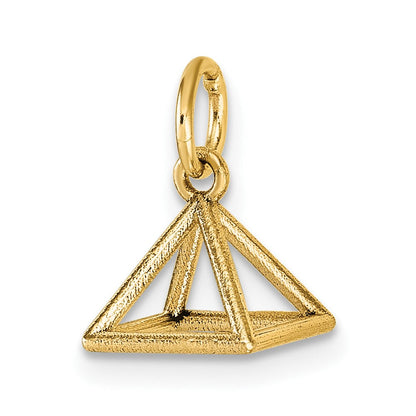 14K Gelbgold Poliert Rectangular Pyramid Form Anhänger