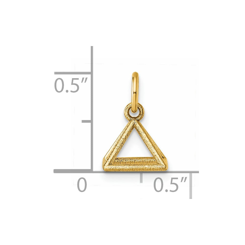 14K Gelbgold Poliert Rectangular Pyramid Form Anhänger