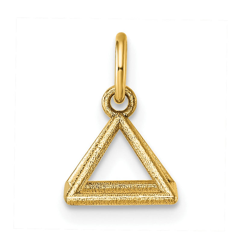 14K Gelbgold Poliert Rectangular Pyramid Form Anhänger