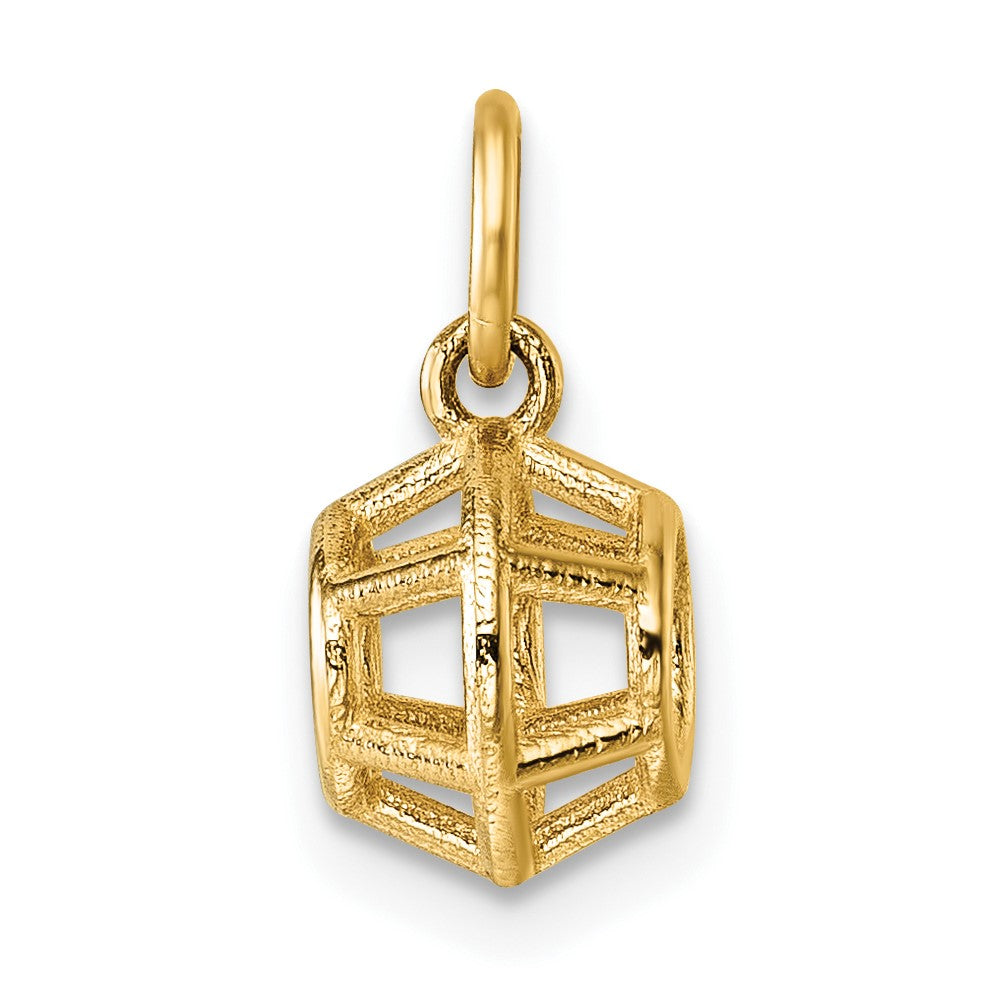 14K Gelbgold Poliert Pentagonal Form Anhänger