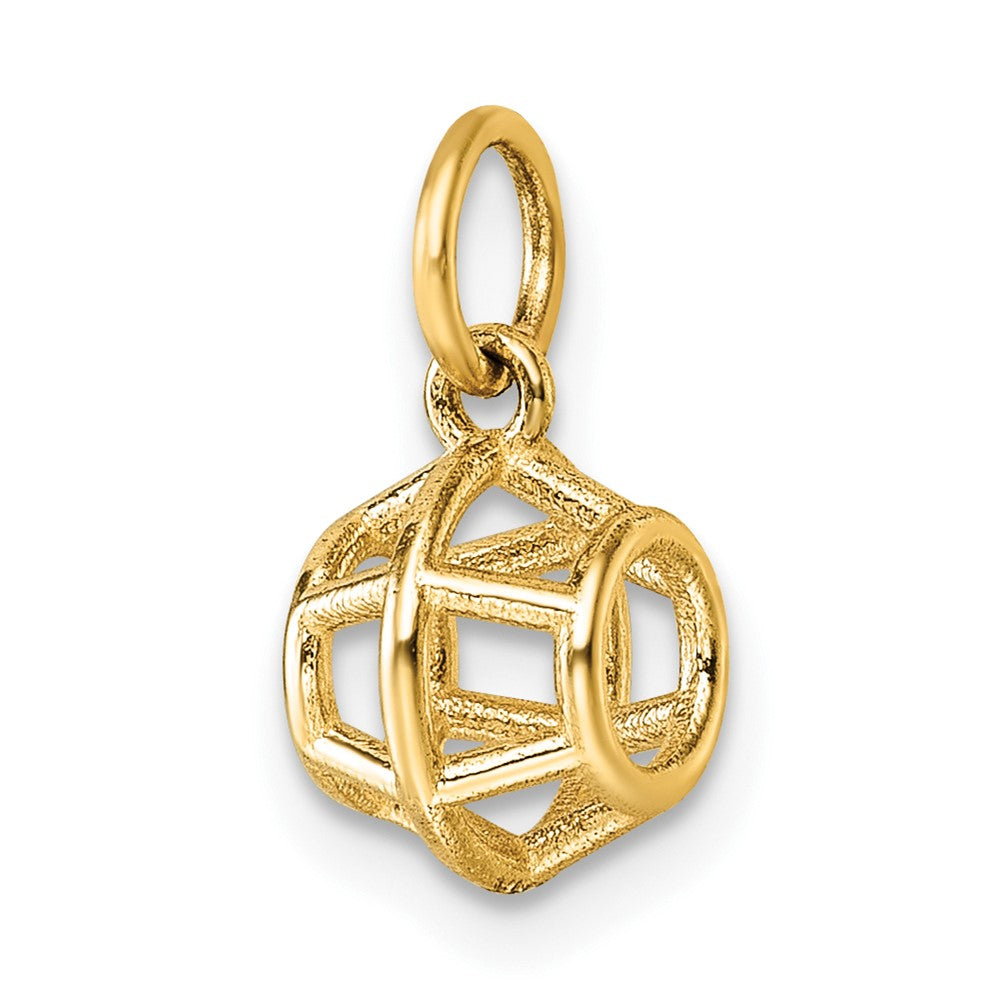 14K Gelbgold Poliert Pentagonal Form Anhänger