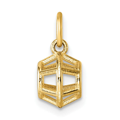 14K Gelbgold Poliert Pentagonal Form Anhänger