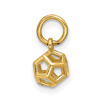 14K Gelbgold Poliert Icosahedron Form Anhänger