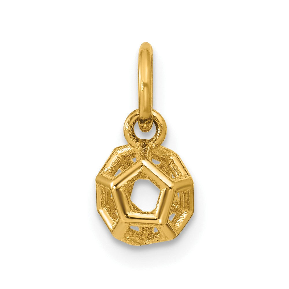 14K Gelbgold Poliert Icosahedron Form Anhänger