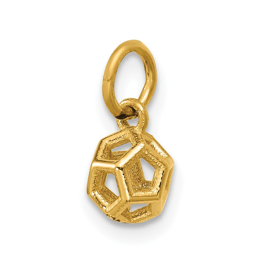 14K Gelbgold Poliert Icosahedron Form Anhänger